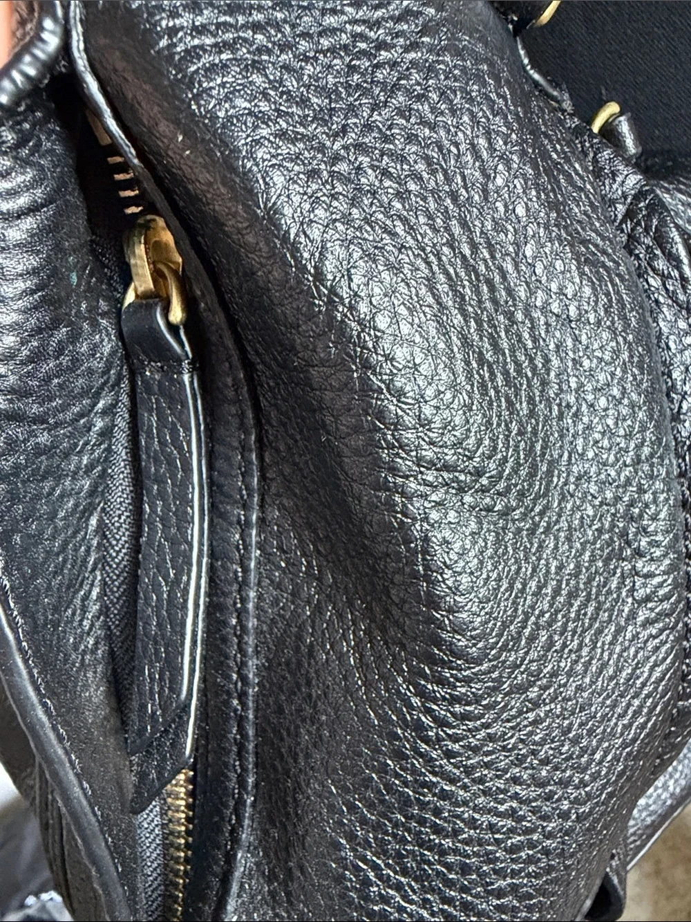 Vera Bradley Black Leather Shoulder Bag with Gold Logo